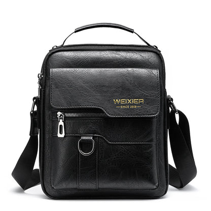 Bolso bandolera de cuero PU unisex, estilo urbano vintage, bolso de gran capacidad para el día a día
