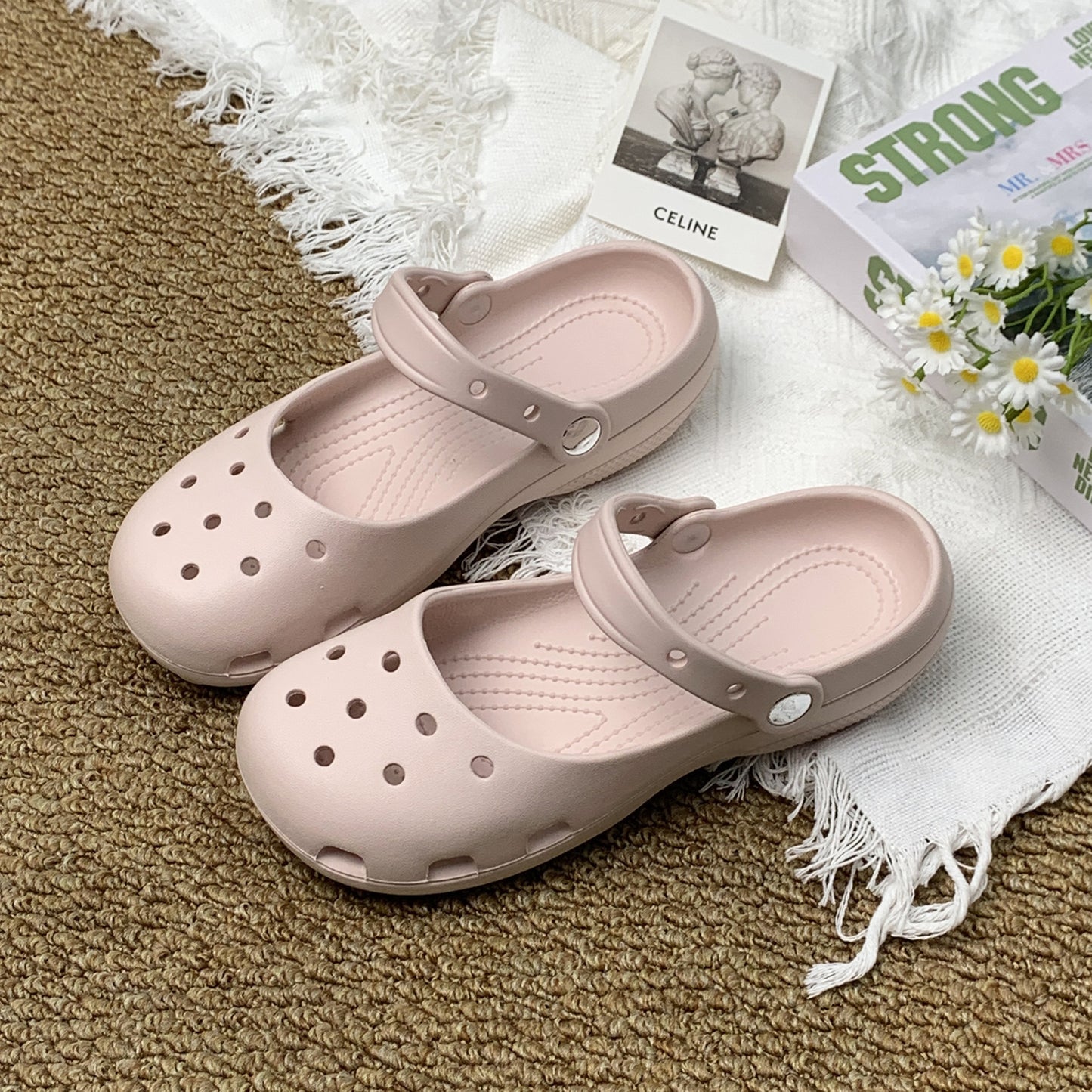 Zuecos de ballet transpirables para mujer, sandalias antideslizantes para el verano.