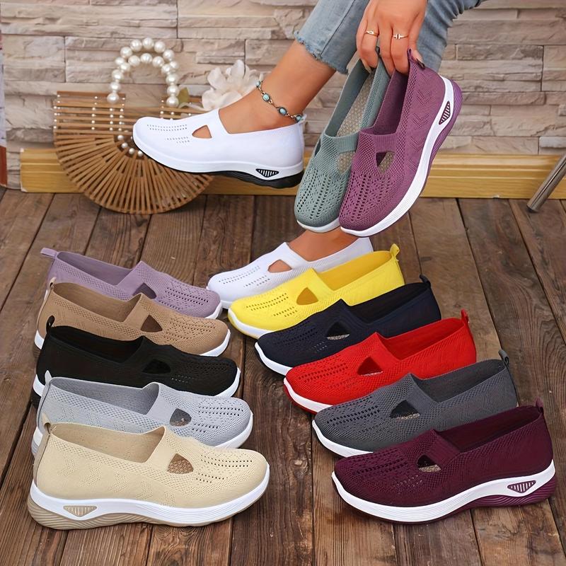 Zapatillas Deportivas Ligeras de Malla Transpirable para Mujer – Sin Cordones, Suela Plana, Comodidad Total