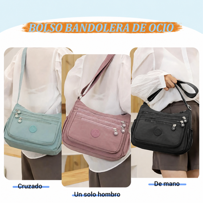 Bolso bandolera de gran capacidad para mujer, tela de nailon, bolso ligero y casual