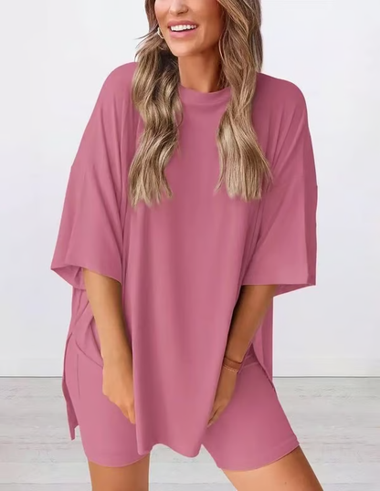 🎁Último día 49% de descuento - Traje informal holgado de dos piezas de verano para mujer 2025
