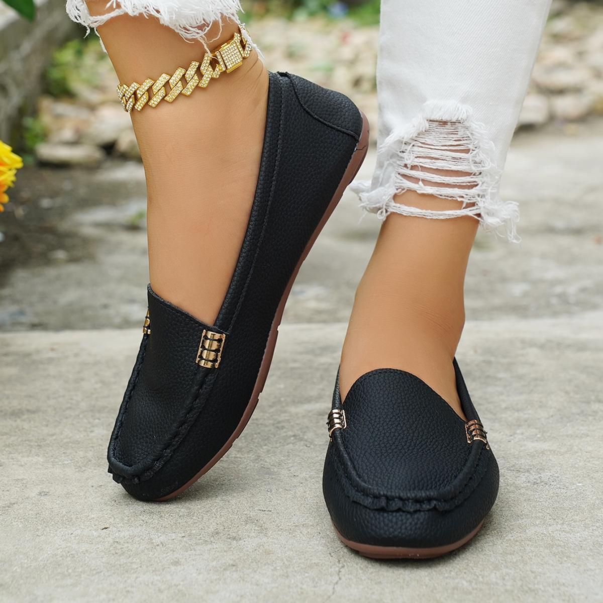 Zapatos planos cómodos y transpirables para mujer, loafers slip-on