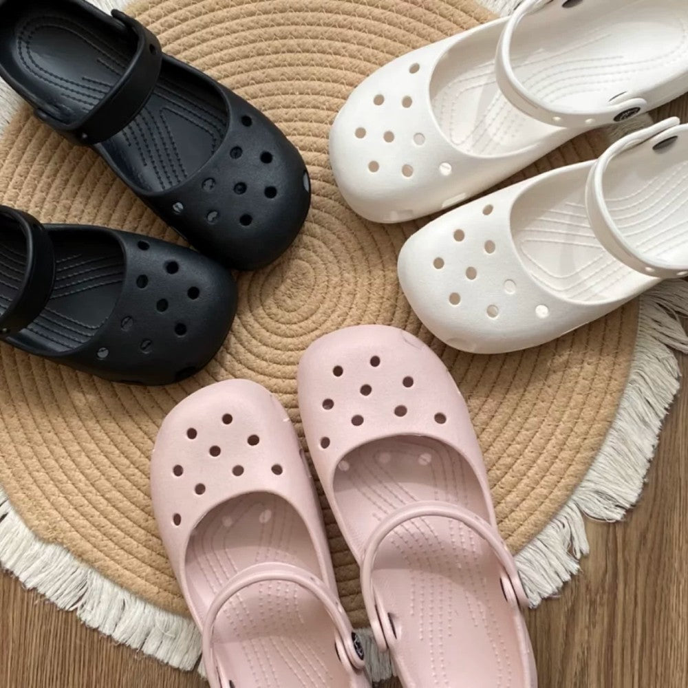 Zuecos de ballet transpirables para mujer, sandalias antideslizantes para el verano.