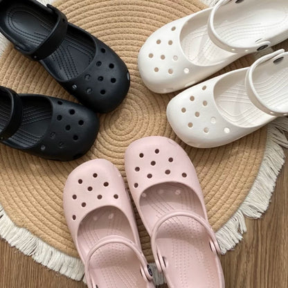 Zuecos de ballet transpirables para mujer, sandalias antideslizantes para el verano.