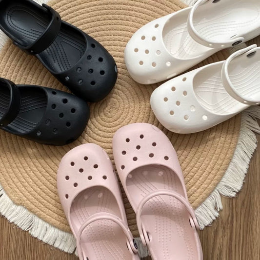 Zuecos de ballet transpirables para mujer, sandalias antideslizantes para el verano.
