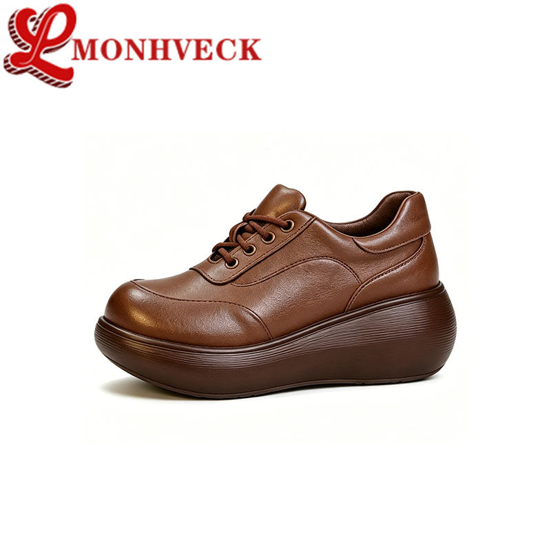 Botines retro de cuero auténtico