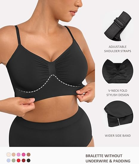 🔥Compra 1 y llévate 1 gratis (2 piezas)：Sujetador esculpido sin aros y sin relleno de cobertura total para mujer