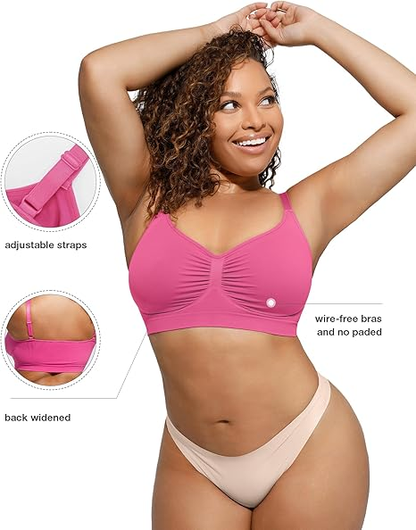 🔥Compra 1 y llévate 1 gratis (2 piezas)：Sujetador esculpido sin aros y sin relleno de cobertura total para mujer