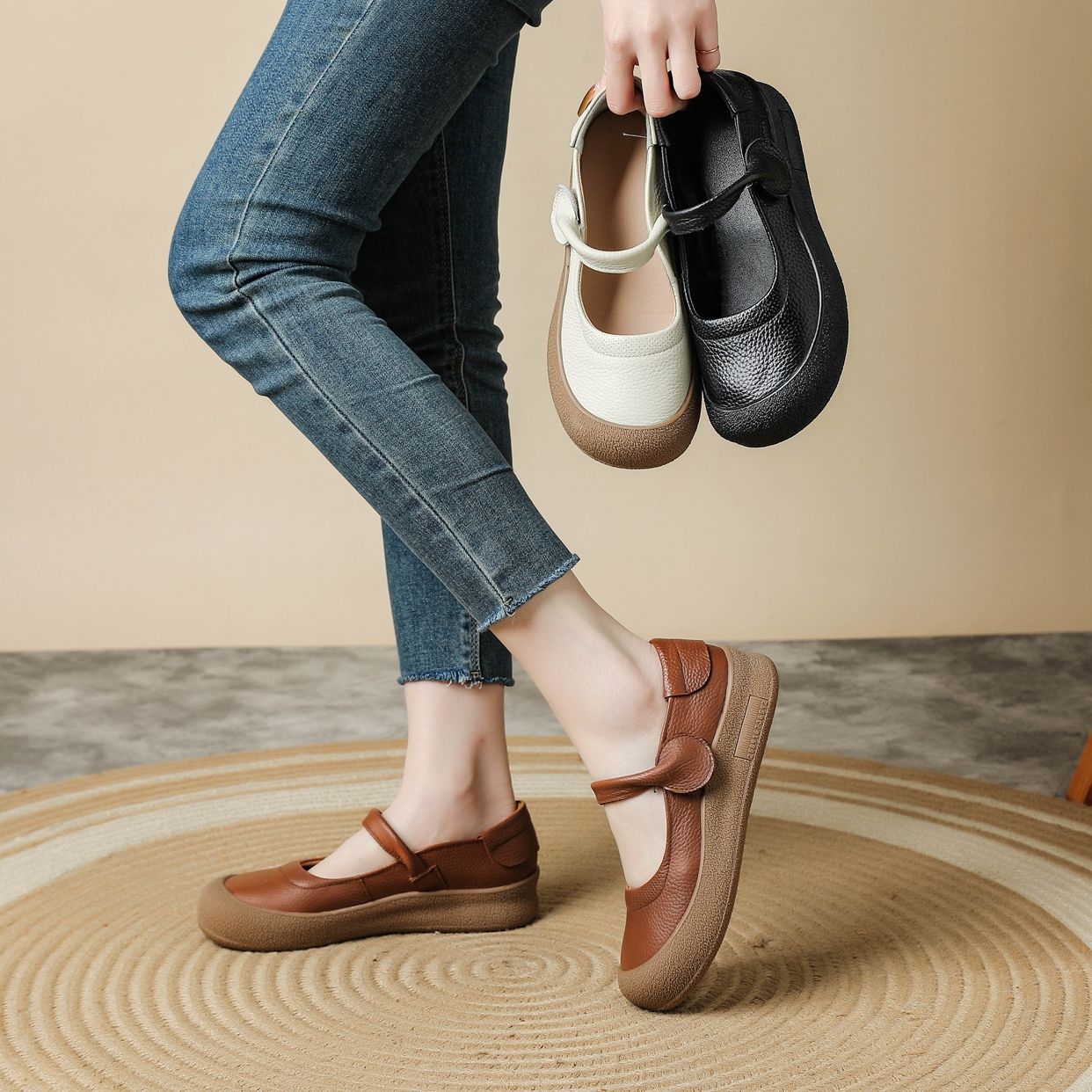 2026 Nuevos zapatos piel vacuno primera capa.