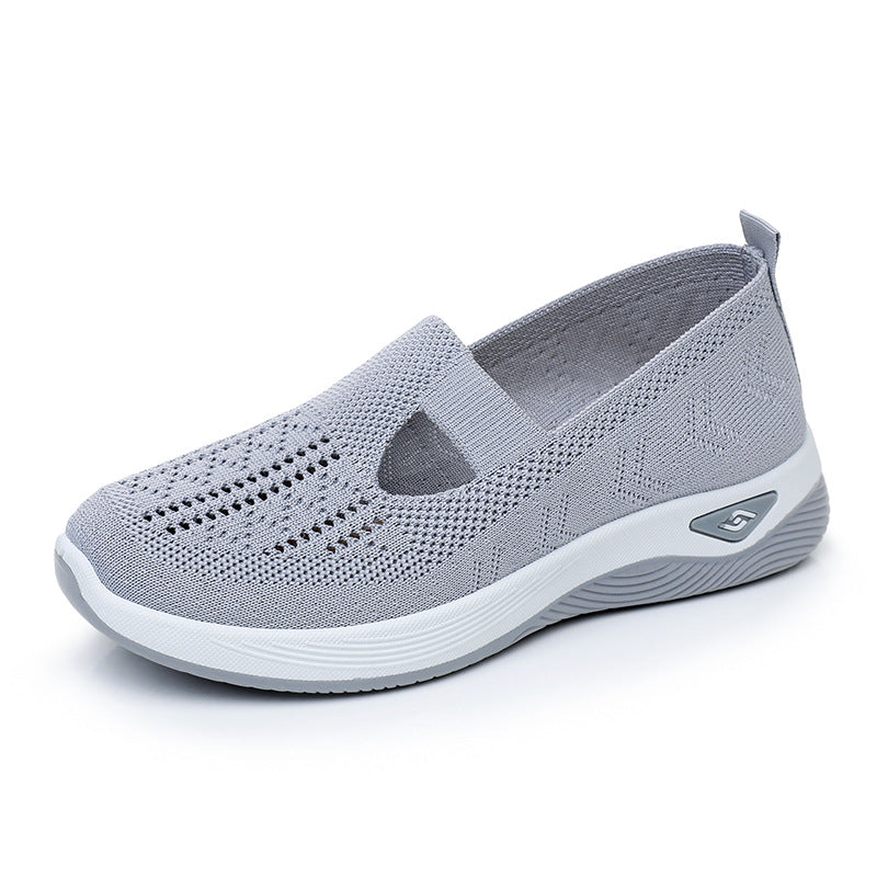 Zapatillas Deportivas Ligeras de Malla Transpirable para Mujer – Sin Cordones, Suela Plana, Comodidad Total