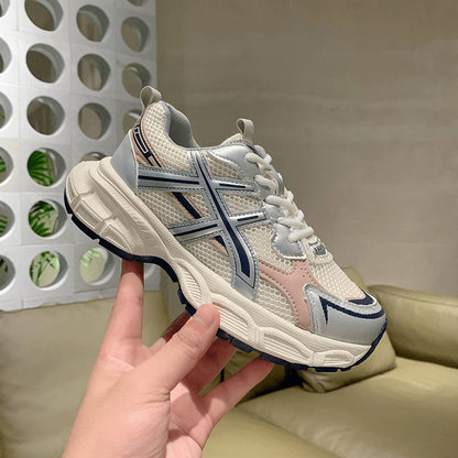 Zapatillas de running transpirables y ligeras para mujer, calzado casual versátil de suela gruesa