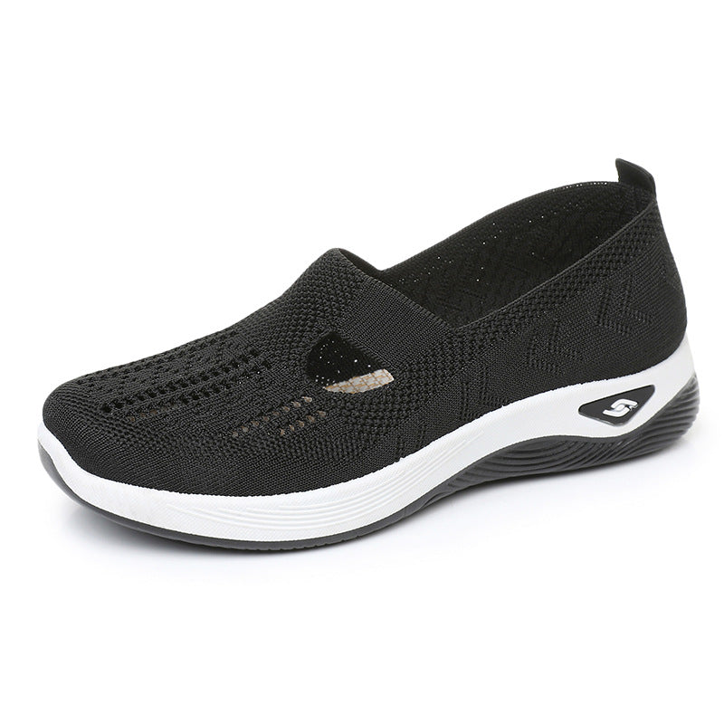 Zapatillas Deportivas Ligeras de Malla Transpirable para Mujer – Sin Cordones, Suela Plana, Comodidad Total