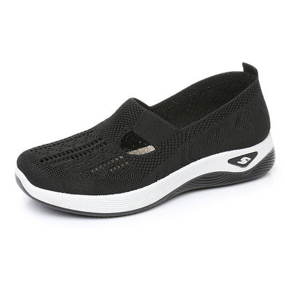 Zapatillas Deportivas Ligeras de Malla Transpirable para Mujer – Sin Cordones, Suela Plana, Comodidad Total
