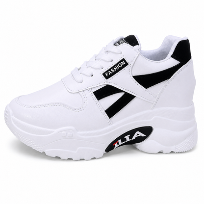 Zapatos casuales ortopédicos de plataforma de cuero
