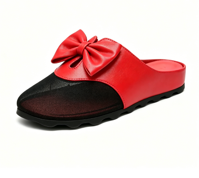 Nuevas sandalias deslizantes de cuero suave, malla y lazo