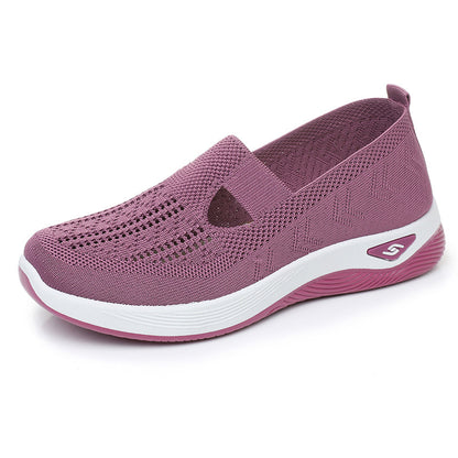 Zapatillas Deportivas Ligeras de Malla Transpirable para Mujer – Sin Cordones, Suela Plana, Comodidad Total