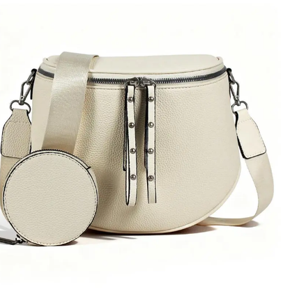 Bolso de hombro de cuero impermeable de gran capacidad para mujer 2026, bolso bandolera portátil y de moda