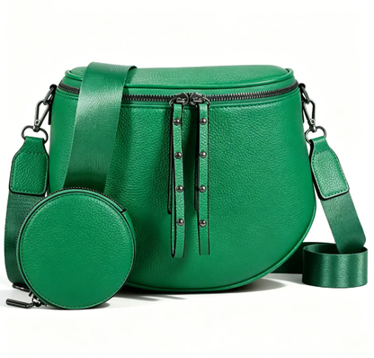 Bolso de hombro de cuero impermeable de gran capacidad para mujer 2026, bolso bandolera portátil y de moda