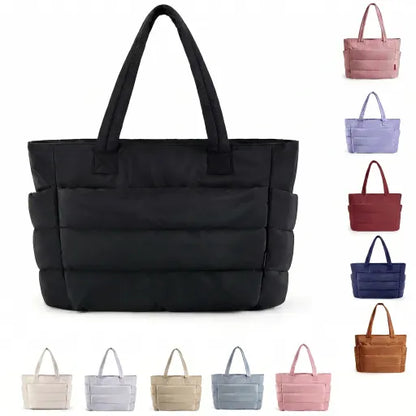 Bolso de mano de gran capacidad para mujer, tote acolchado ligero y de aspecto lujoso