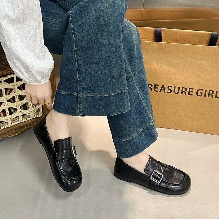 Zapatos retro de piel de dos vías