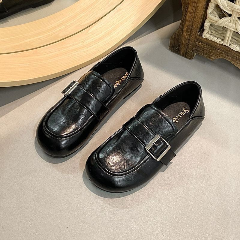 Zapatos retro de piel de dos vías