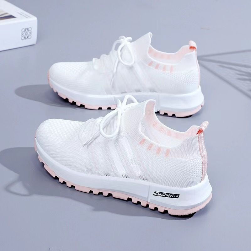 Zapatillas deportivas de malla de punto hueco para mujer