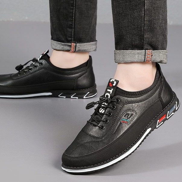 Zapatos casuales de piel de alta calidad con rayas de colores