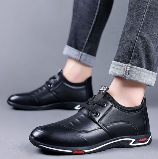 Zapatos casuales de cuero de tacón bajo para hombre