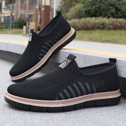 Zapatillas deportivas de malla a rayas para hombre