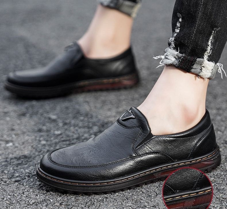 2025 nuevos zapatos casuales de cuero genuino para hombres