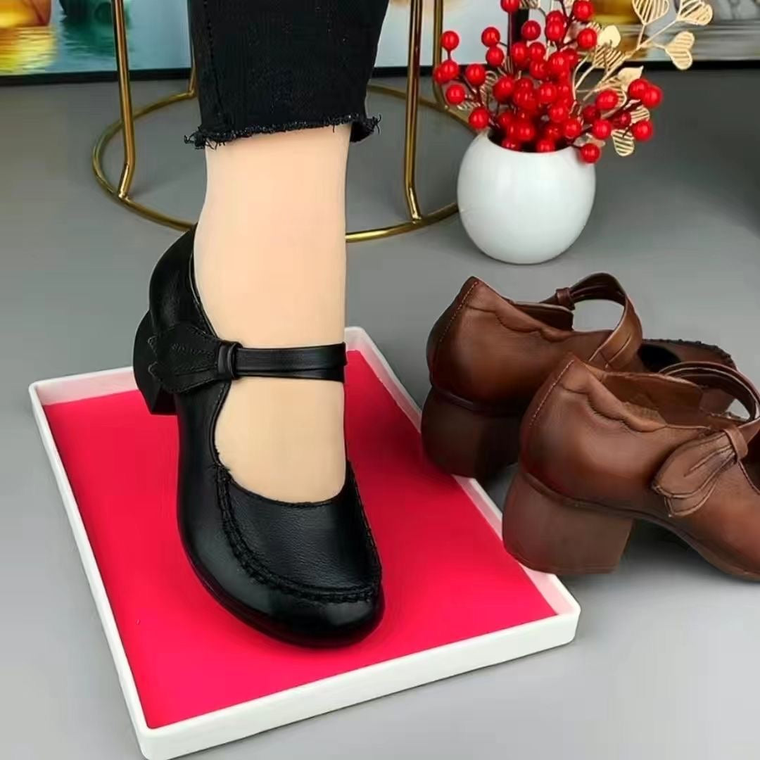 Zapatos casuales de cuero con suela de goma