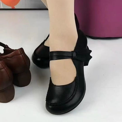 Zapatos casuales de cuero con suela de goma