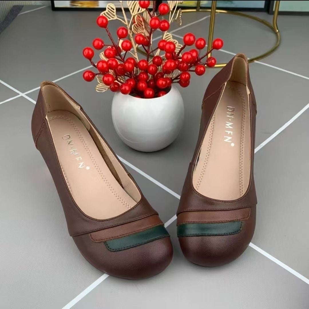 Zapatos de piel con bloques de color retro