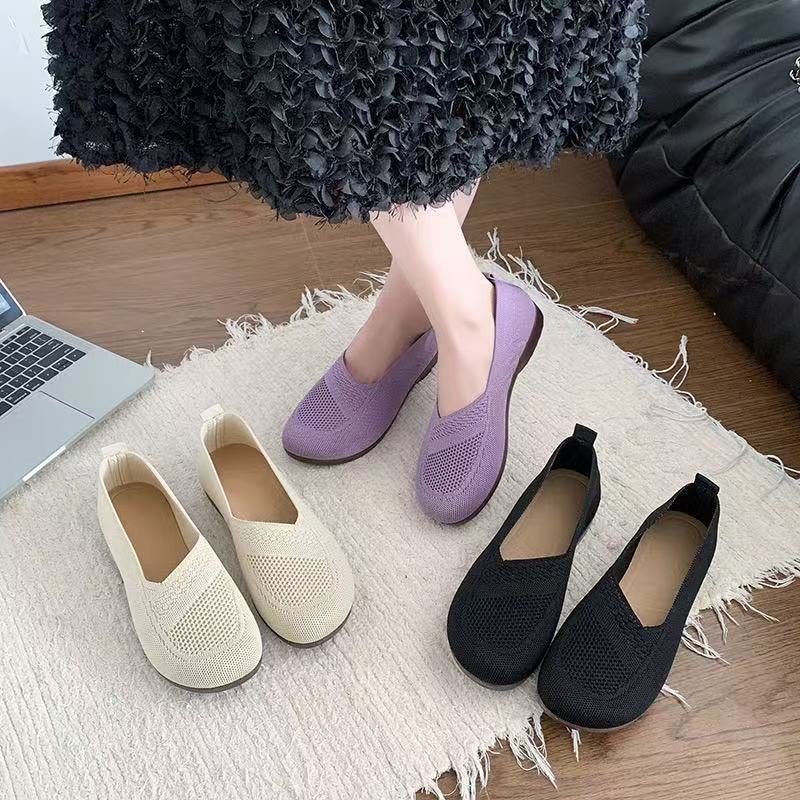 Zapatos de malla biselados sin cordones