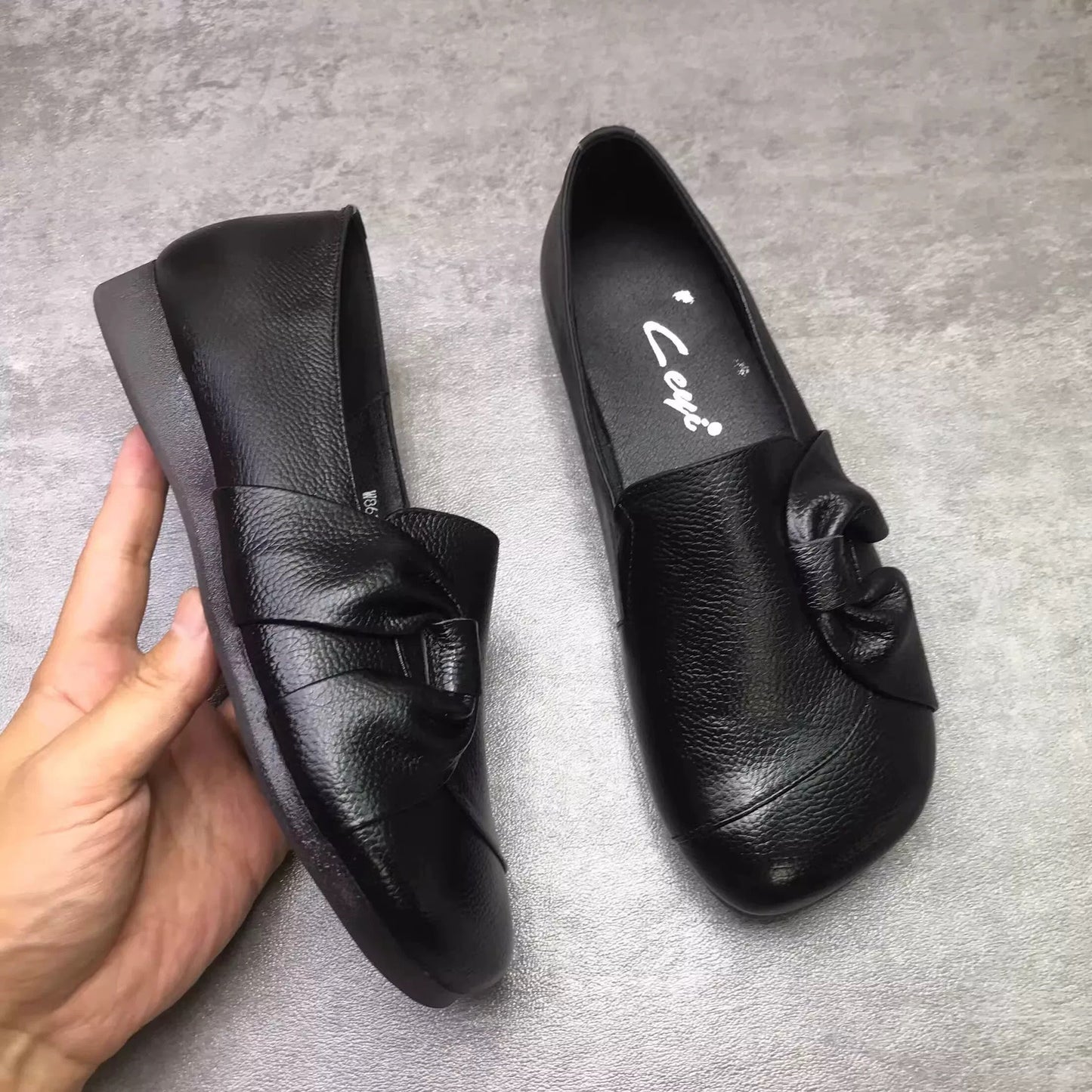Zapatos de punta redonda antideslizantes con suela de goma