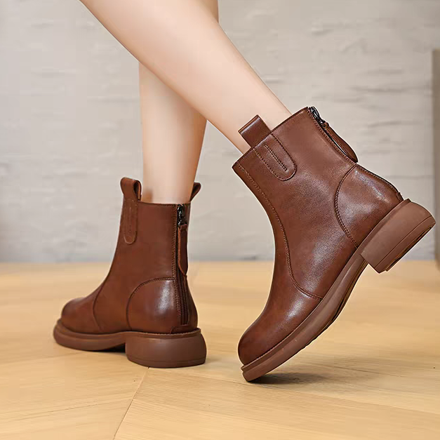 Botines cortos de tacón bajo para uso diario en otoño e invierno