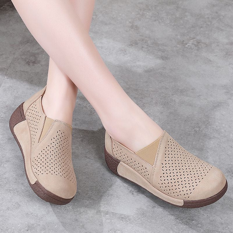 Zapatos casuales de plataforma de cuero genuino