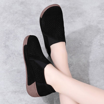 Zapatos casuales de plataforma de cuero genuino