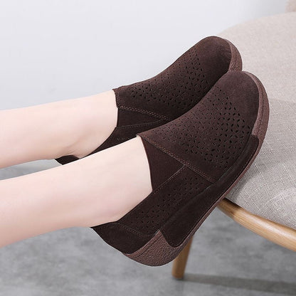 Zapatos casuales de plataforma de cuero genuino