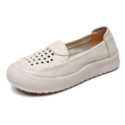 Zapatos de punta redonda 100% cuero genuino
