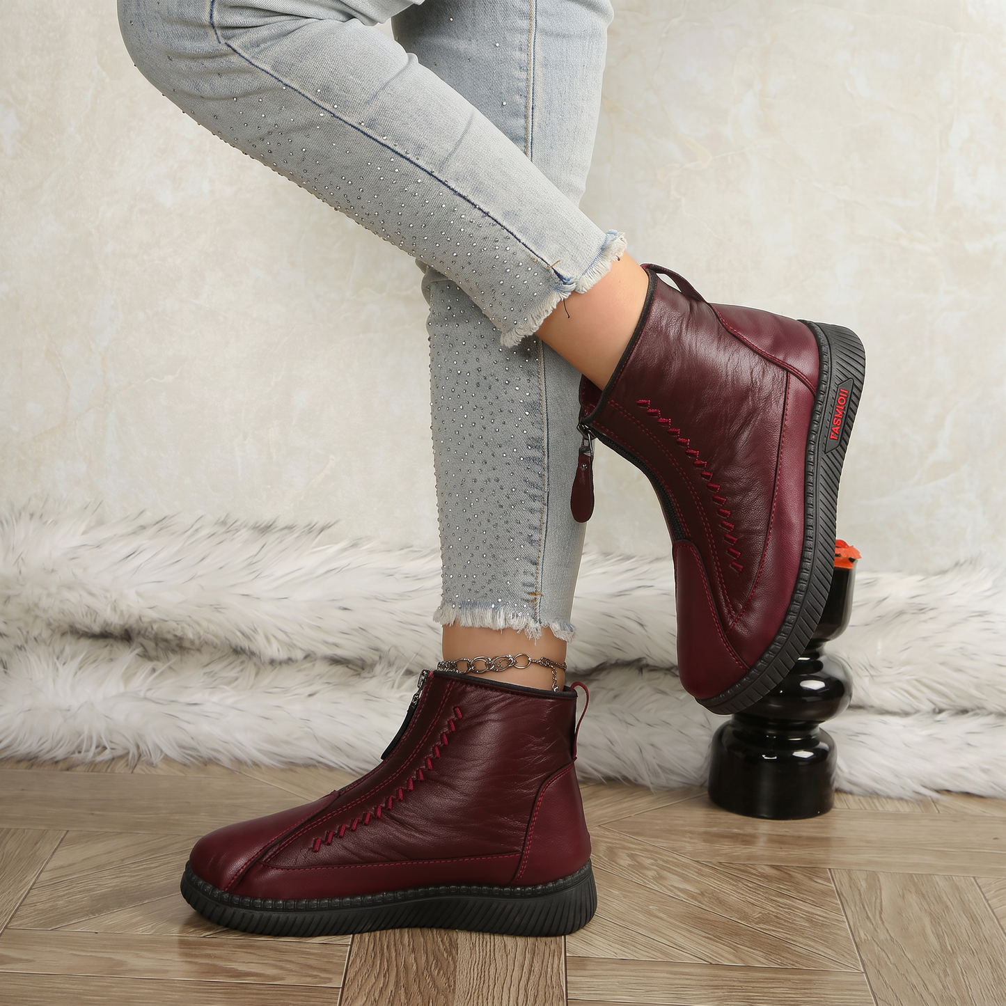 Zapatos de invierno con forro de felpa y suela gruesa para mayor calidez, suela blanda antideslizante