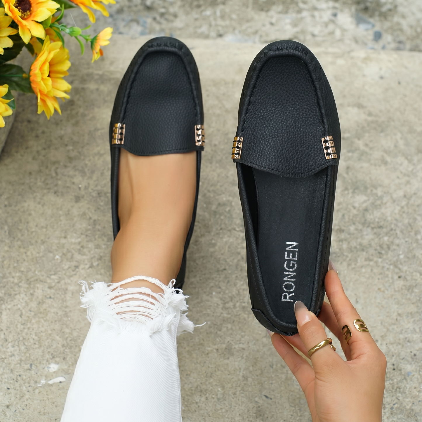 Zapatos planos cómodos y transpirables para mujer, loafers slip-on