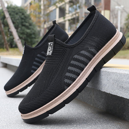 Zapatillas deportivas de malla a rayas para hombre