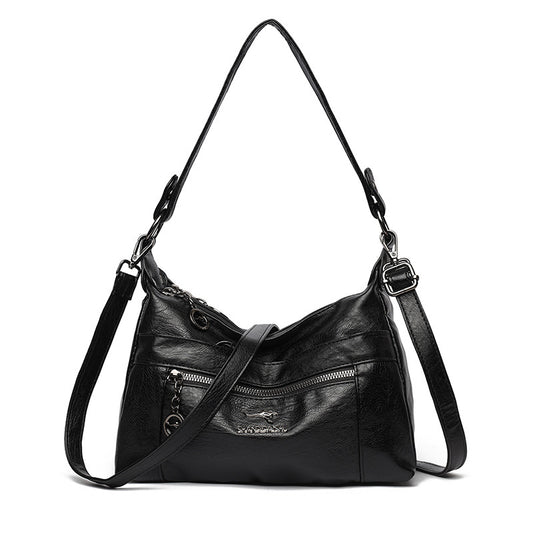 Nuevo bolso de hombro minimalista de piel suave con textura