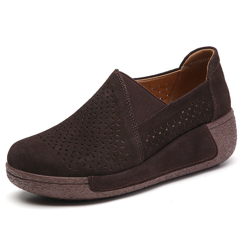 Zapatos casuales de plataforma de cuero genuino