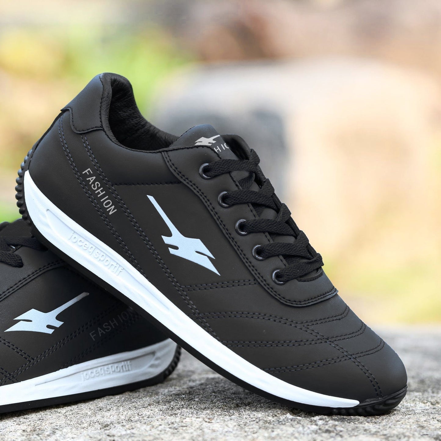 Zapatos de cuero con cordones y suela gruesa para hombre