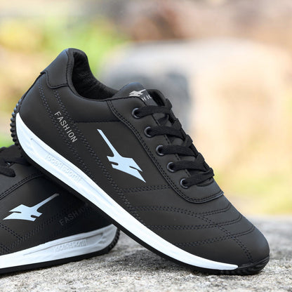 Zapatos de cuero con cordones y suela gruesa para hombre