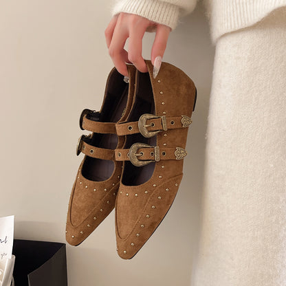 2026 Primavera Nueva Moda Zapatos de Tacón Alto Casuales de Estilo Retro para Mujer
