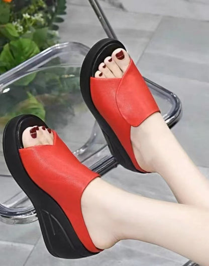 Sandalias de cuña cómodas con suela blanda