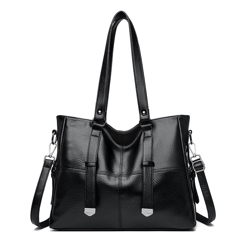 Elegante bolso tote grande de cuero suave — Bolso de mano de gran capacidad